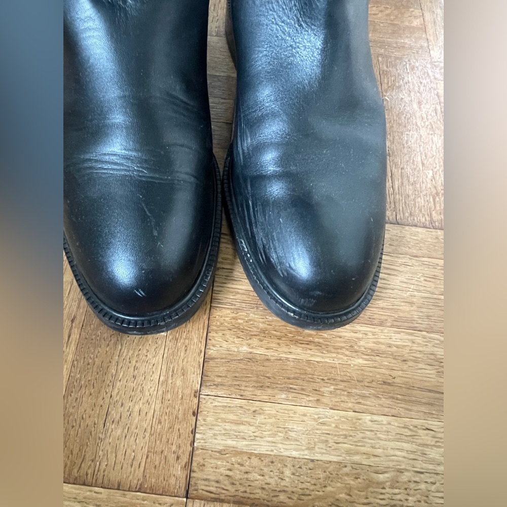 Polo Ralph Lauren Calfskin Tall Riding Boots, Black Leather, Size 8.5 - Picture 9 of 10